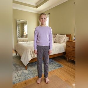 Amazon Essentials Girls Gray Lilac Button Shorts